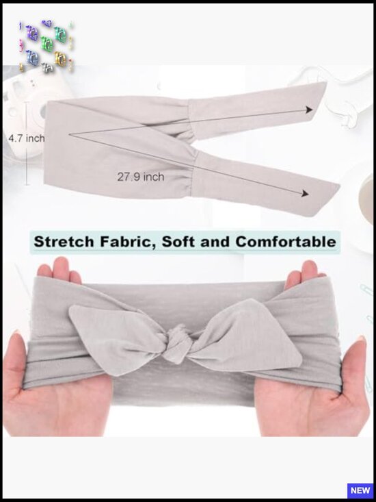 Adjustable Knotted Boho Headbands Set Yoga Workout Elastic Fashion Wide Hair main image 3